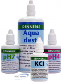 EichSet Dennerle pH4, pH7, KCL je 50 ml u. dest. Wasser 250 ml